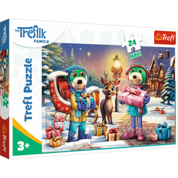 Puzzle Maxi 24 el. Rodzina Treflików Zimowy czas z Treflikami - opakowanie puzzli