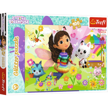 Puzzle z brokatem Gabby's Dollhouse 100 el. Brokatowa Gabby - opakowanie