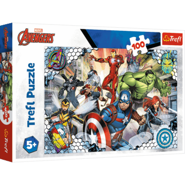 Opakowanie puzzli 100 elementów Sławni Avengers