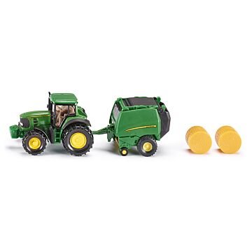 Siku 16 - Traktor John Deere z prasą