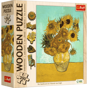 Puzzle drewniane 200 el. Słoneczniki, Vincent van Gogh - opakowanie