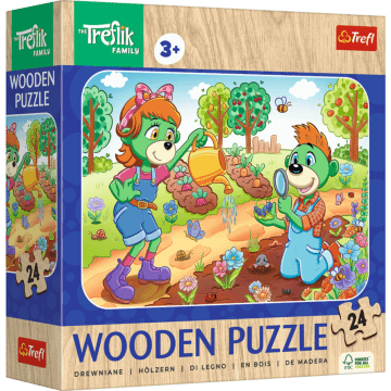 Puzzle drewniane Rodzina Treflików 24 el. Poznaj Rodzinę Treflików - opakowanie