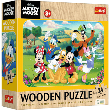 Puzzle drewniane Disney 24 el. Mickey z przyjaciółmi - opakowanie