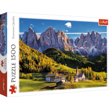 Dolina Val di Funes Dolomity Włochy Puzzle 1500 Trefl zdjęcie 1