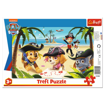 Przyjaciele z Psiego Patrolu  - puzzle ramkowe 15 elementów od Trefl