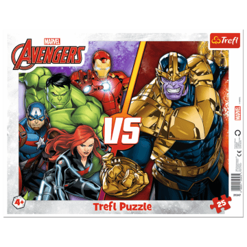 Puzzle ramkowe Disney Marvel 25 el. Niezwyciężona Drużyna Avengers - opakowanie