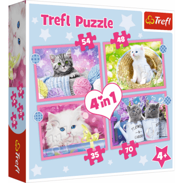 Puzzle 4 w 1 Kotki Trefl