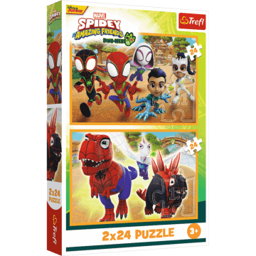 Puzzle Marvel 2 x 24 el. Spidey i dinozaury - opakowanie