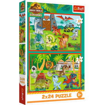 Puzzle Park Jurajski 2 x 24 el. Małe dinozaury