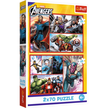 Puzzle Marvel 2 x 70 el. Zostań bohaterem - opakowanie