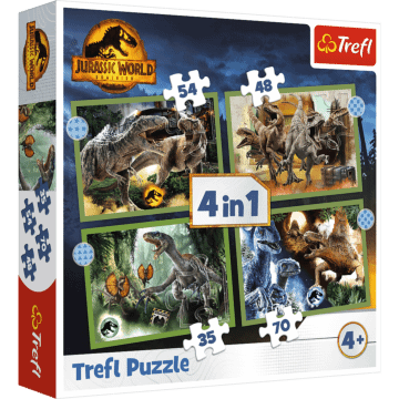 Groźne dinozaury, puzzle 4w1, zdjęcie 1