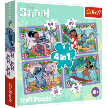 Puzzle 4w1 Lilo & Stitch, Szalony dzień - opakowanie