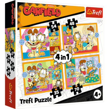 Puzzle 4w1 - Garfield kocha lazanię