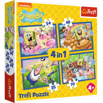 Puzzle 4w1 - Podwodne życie SpongeBoba