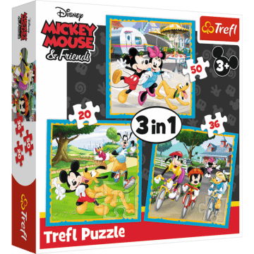 Puzzle 3w1 Myszka Miki z przyjaciółmi Trefl