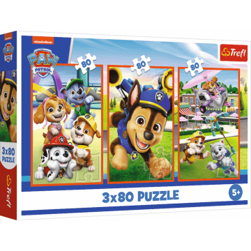 Puzzle Psi Patrol 3 x 80 el. Psia zgraja - opakowanie