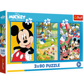 Puzzle Disney 3 x 80 el. Ekipa Myszki Miki