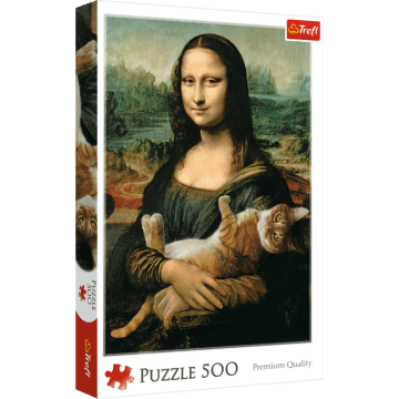 Puzzle 500 el. Mona Lisa i kot Mruczek