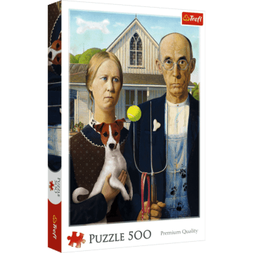 Puzzle 500 el. American Gothic: Psia Edycja