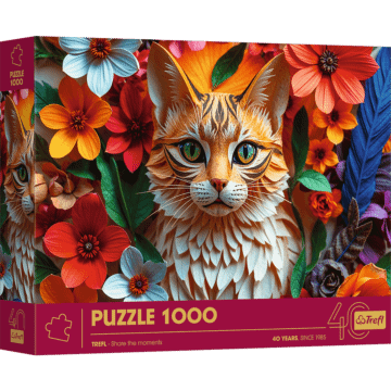 Puzzle z efektem 3D 1000 el. 40-lecie Trefl - Kot - opakowanie