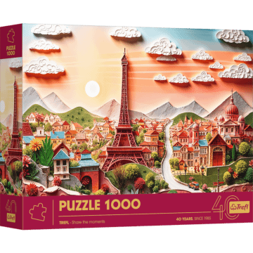 Puzzle z efektem 3D 1000 el. 40-lecie Trefl - Paryż - opakowanie