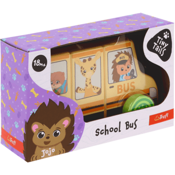 Wooden Toy School Bus Tiny Tails, Magnetic Vehicle