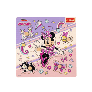 Zabawka drewniana Puzzle mini 5 el. Myszka Minnie