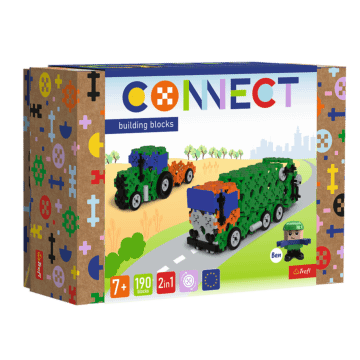 Zestaw klocków Connect 2w1: Śmieciarka / Traktor - produkt