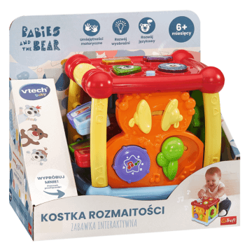 Zabawka interaktywna VTech Kostka Rozmaitości, Bobaski i Miś