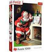 Puzzle Coca-Cola 1000 el. Mikołaj przy kominku