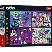 Puzzle Disney 4 x 250 el. Seria przygód Myszki Miki