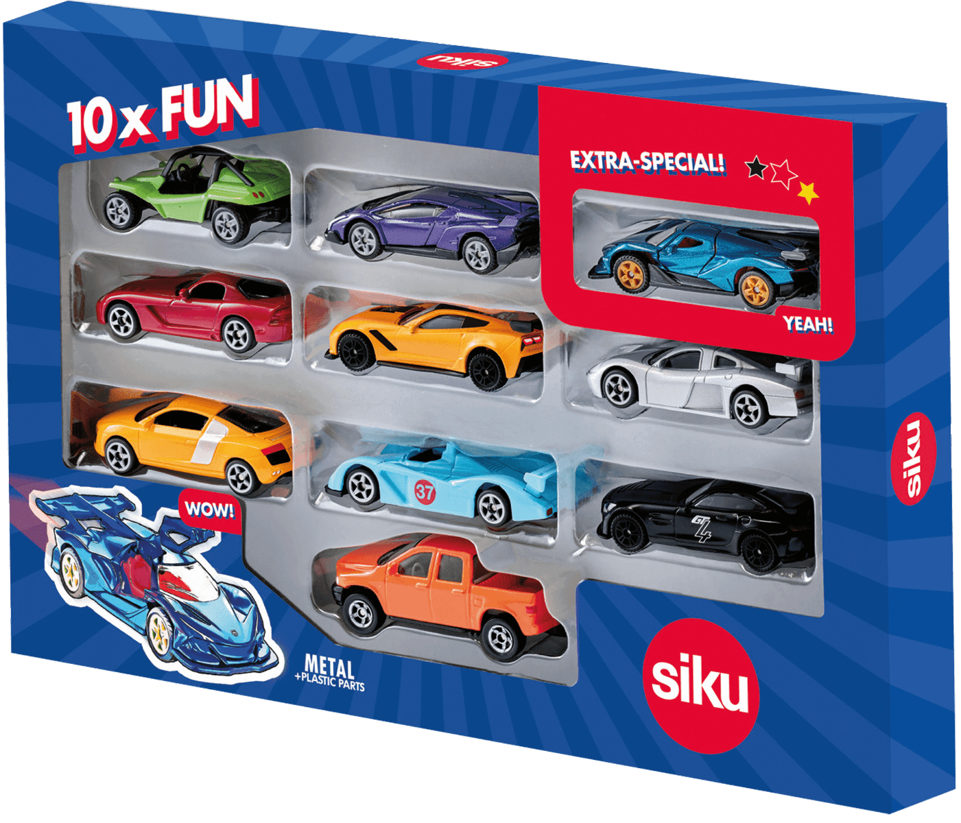 SIKU Super - set auto da corsa con coni, 3 pezzi - Siku Super